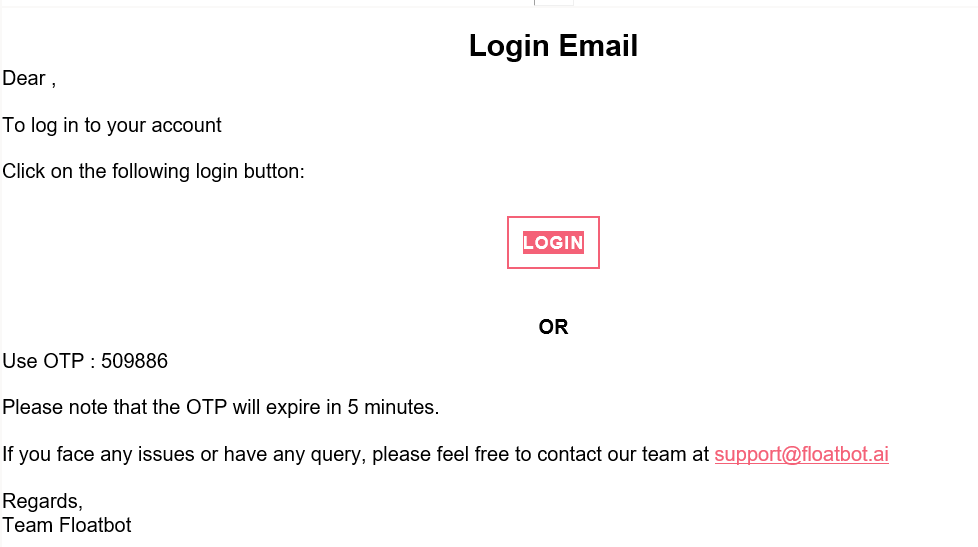 Login Email